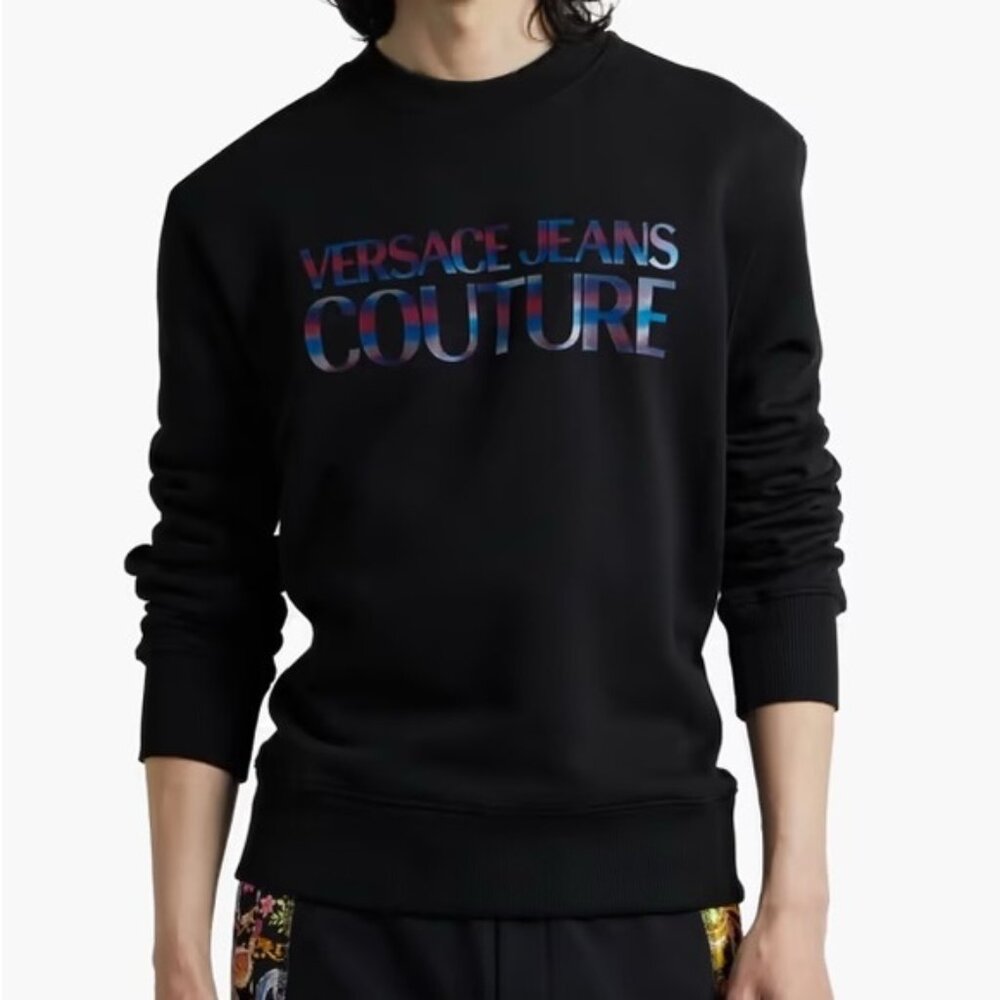 Versace Jeans Couture Reflective Logo Crew Sweatshirt XL